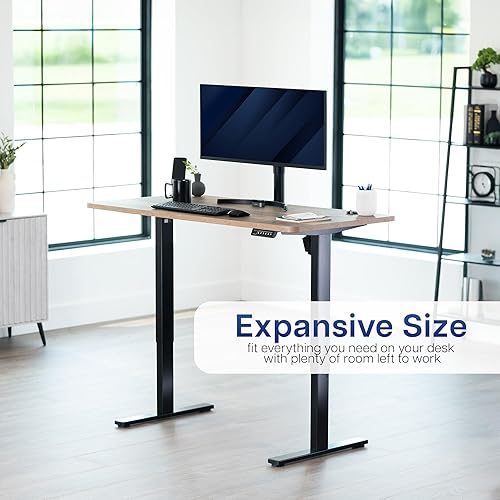 Vista 26 de VIVO DESK-TOP60-30W - Mesa universal de 60 x 30 pulgadas para marcos de escritorio estándar y sentados a pie, altura ajustable, escritorio blanco