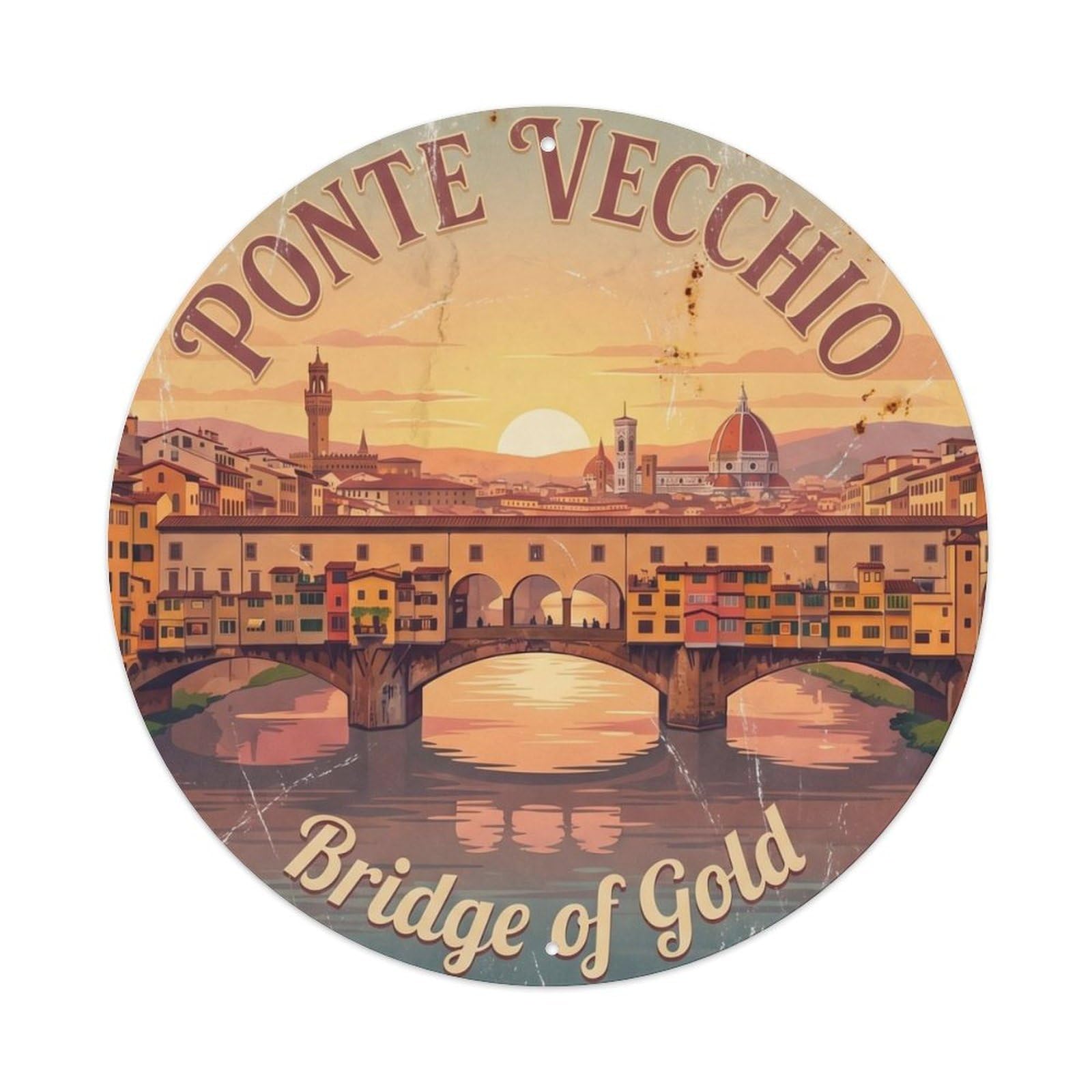 Fqnyr Style Vintage Travel Ponte Vecchio Florence 1 Metal Tin Sign
