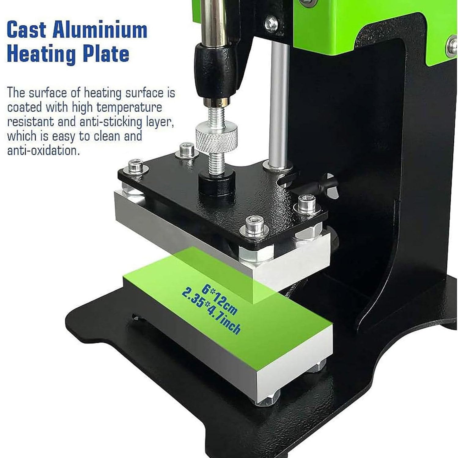 Mini máquina manual de transferencia por sublimación con forma de bolígrafo, 2,4" x 4,7", doble calentamiento, control digital LCD, doble voltaje 110V 220V.