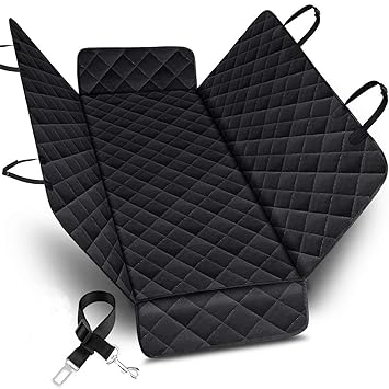 PetsUp Oxford Fabric Polyester Pet Seat Cover for Car (147 x 137 cm, Black)