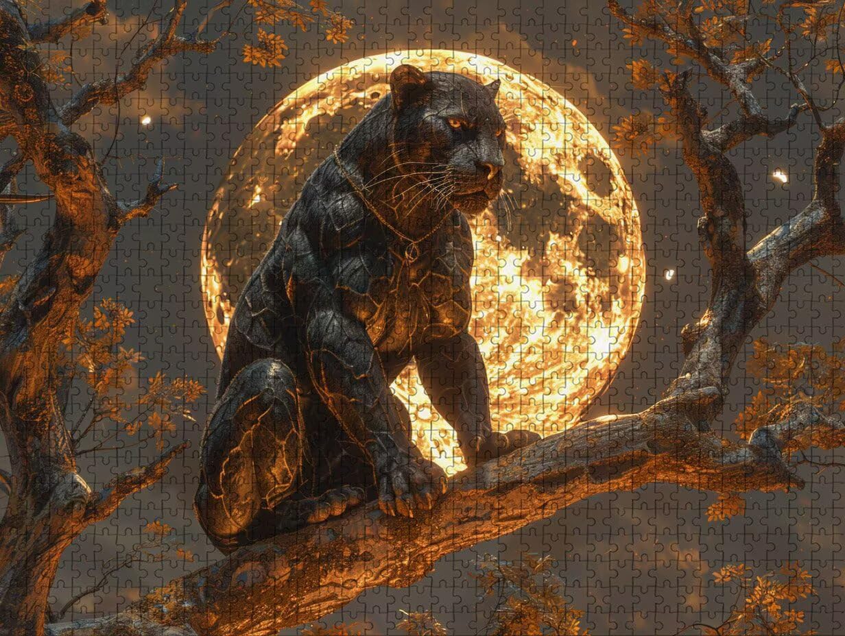 Puzzle 2000 elementów dla dorosłych, księżyc, drewniane puzzle, 99 x 70 cm, dla mężczyzn, kobiet, starszych seniorów, części ściśle do siebie pasują, dekompresja, dekoracja ścienna, prezenty dla