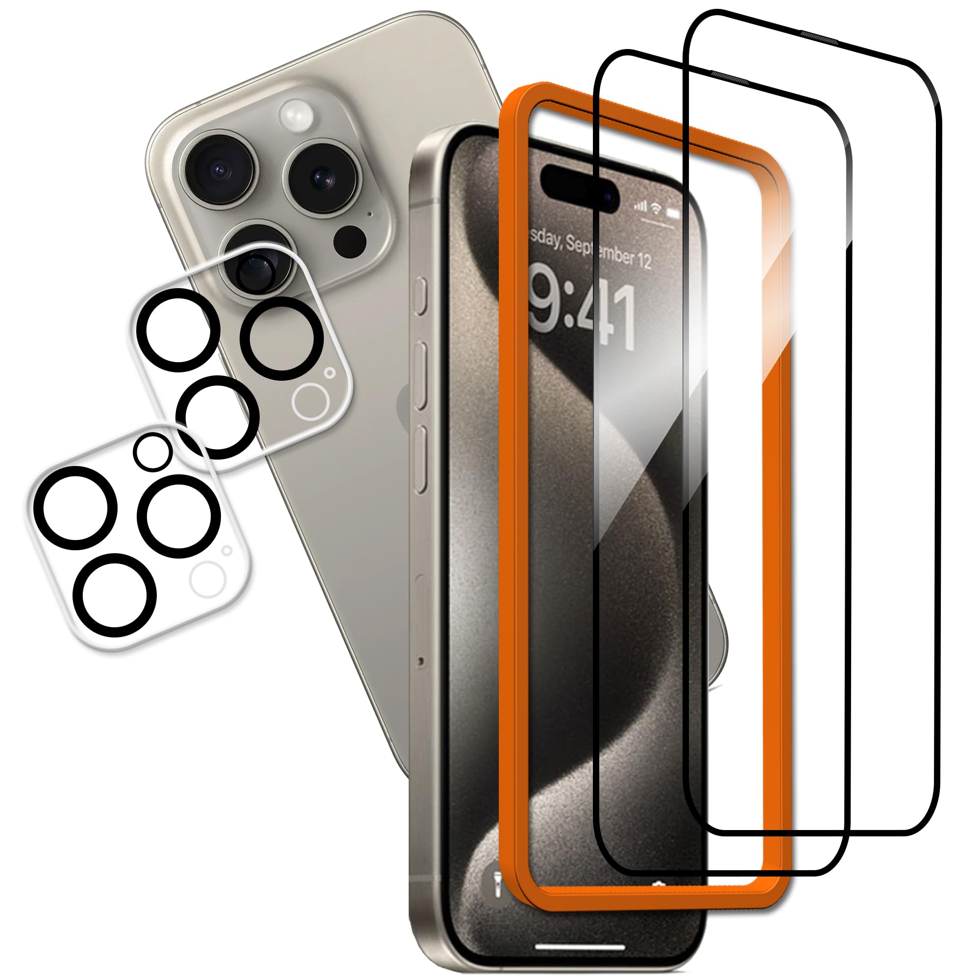 iPhone 15 Pro 256GB ガラスフィルム2枚付 Amazon | iPhone 15 Pro Max ガラスフィルム 2枚＋iPhone15 Pro