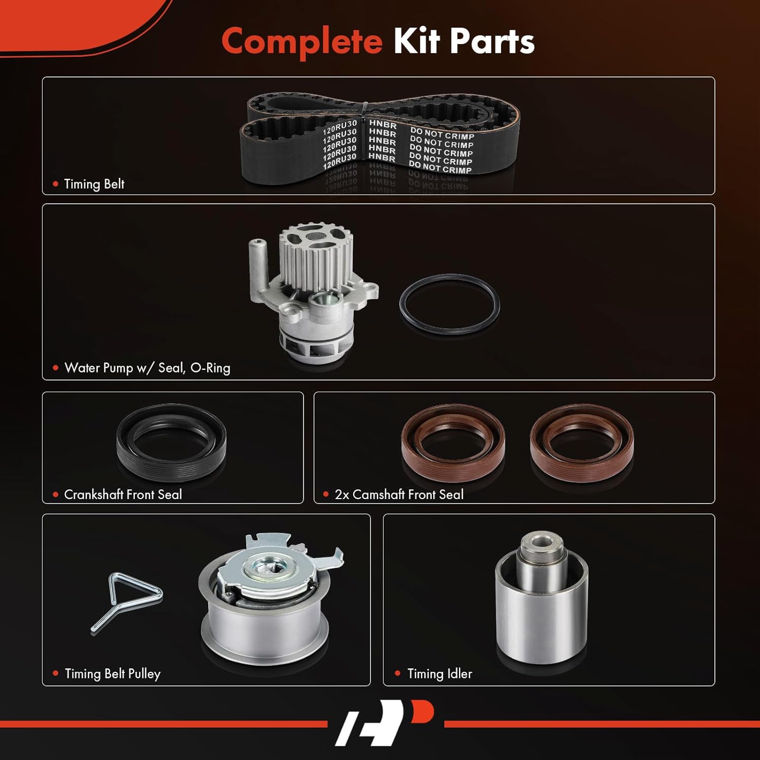 A-Premium Engine Timing Belt Kit with Water Pump Compatible with Volkswagen Jetta 2005 2006 2007 2008 2009 2010-1.9L