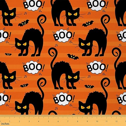Miniatura 1 de The Yard - Tela de tapicería para exteriores, diseño de gatos, diseño de Halloween, para sillas, sofá, manualidades, murciélago, animales salvajes,