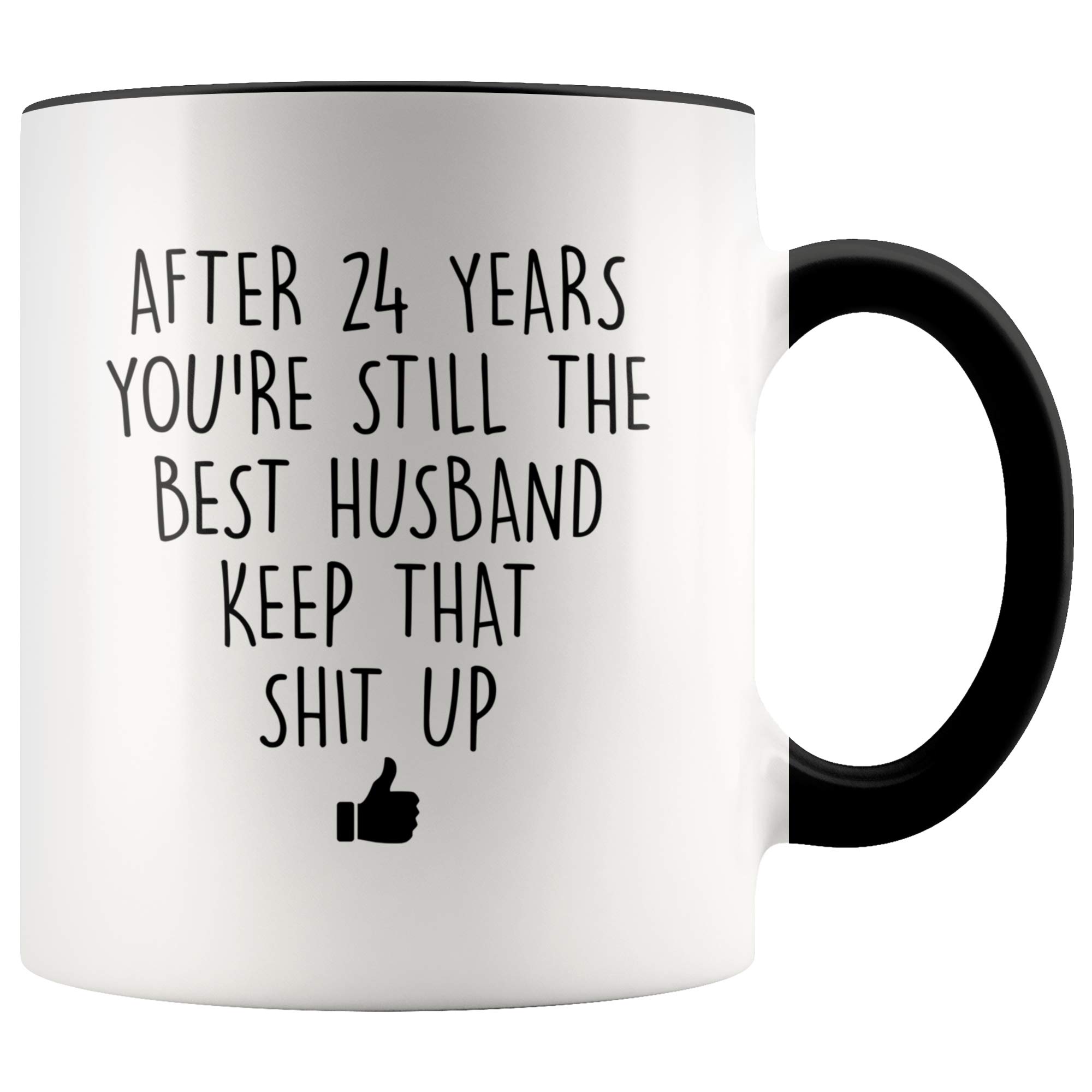 YouNique Designs24 Year Anniversary Coffee Mug for Him, 11 Ounces, 24th Wedding Anniversary Cup For Husband, Twenty Four Years, Twenty Fourth Year, 24th Year
