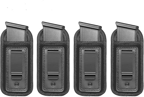 Paquete de 4 fundas universales para cargador IWB de 0.354in .40 .45 Dentro de la cintura Mag Pouch Funda Mag para Glock 43 17 Sig 1911 S&W M&P Paquete de 4 fundas universales para cargador IWB de 0.354in .40 .45 Dentro de la cintura Mag Pouch Funda Mag para Glock 43 17 Sig 1911 S&W M&P