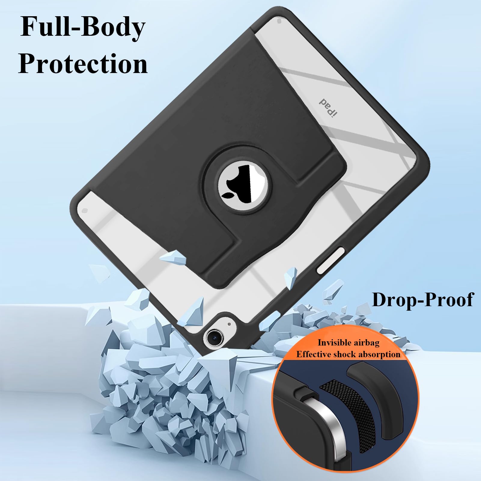 Custodia Fintie Con Supporto Girevole 360° Per IPad 10a E 11a Generazione (A2696/A2757/A2777)
