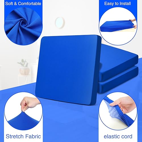 Miniatura 3 de Newwiee 8 fundas elásticas para cojines para sofá para exteriores, fundas de cojín de repuesto para muebles de patio, fundas de asiento de silla,