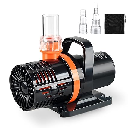 JEREPET 3400GPH Pond pump ,Submersible Water Pump,high lift waterfall pump,with barrier bag, used as fountain pump outdoor,for Koi Pond Statuary Aquarium 22FT Max Lift 140W