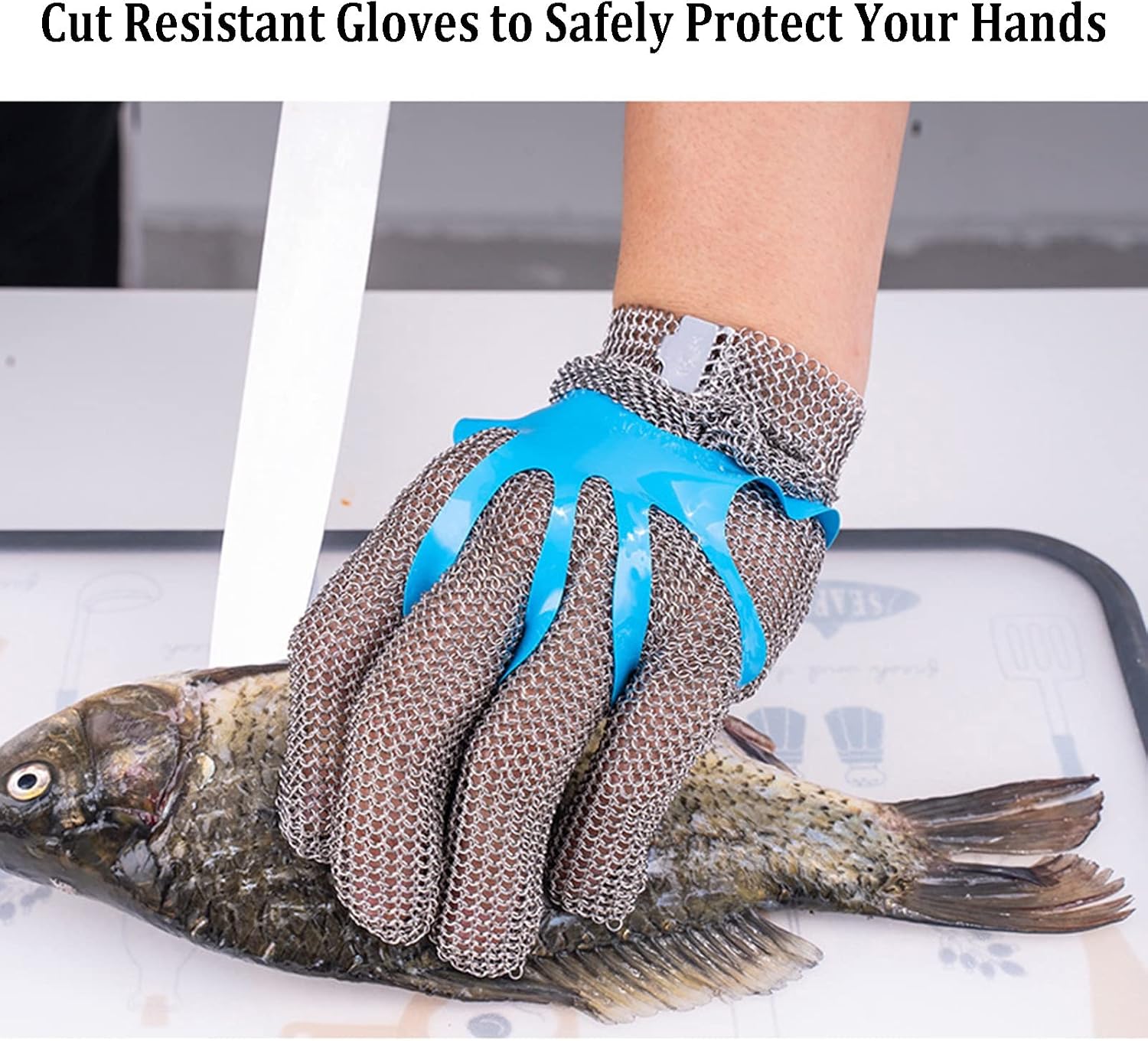 LCYDMJ Cut Resistant Glove, Stainless Steel Mesh Metal Wire Glove, for Butchers,Restaurant Work,Meat Processing,Slicing (Size : 1 Piece/L)