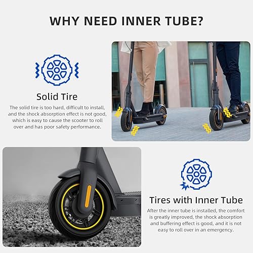 Miniatura 7 de ulip Paquete de 2 tubos interiores 60/70-6.5 de repuesto recto Vavle de 10 pulgadas, tubos de scooter para Ninebot Max G30 G30D G30LP y otros