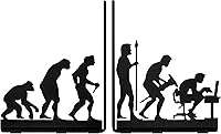 Vista 2 de Sujetalibros decorativos de metal Human Evolution para libros pesados y biblioteca