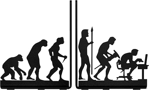 Miniatura 2 de Sujetalibros decorativos de metal Human Evolution para libros pesados y biblioteca
