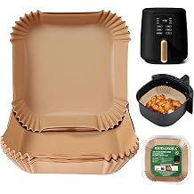 100Pcs Parchment Paper Air Fryer Liners for Beautiful 3 Qt Air Fryer | Small Air Fryer Liners 3qt Disposable, Non-Stick, PBA-Free Paper Sheets for Baking, Air Fryer Accessories
