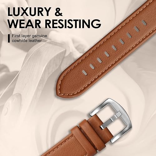 Vista 104 de Correa de cuero compatible con correas de Apple Watch de 1.811 in, 1.772 in, 1.732 in, 1.654 in (Serie 1/2/3) para hombres y mujeres, correa de Azul