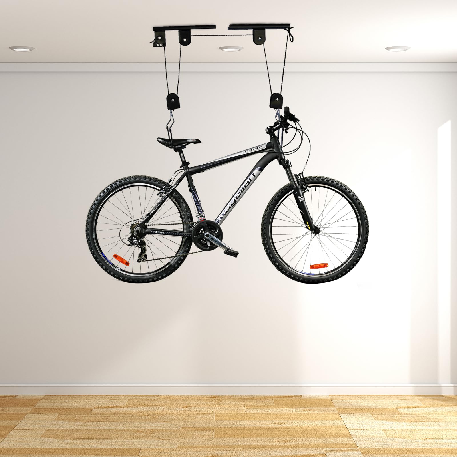 Ascensore per bicicletta, sollevatore fino a 60 kg per garage, sistema di trazione per la conservazione sul soffitto, set da stiro