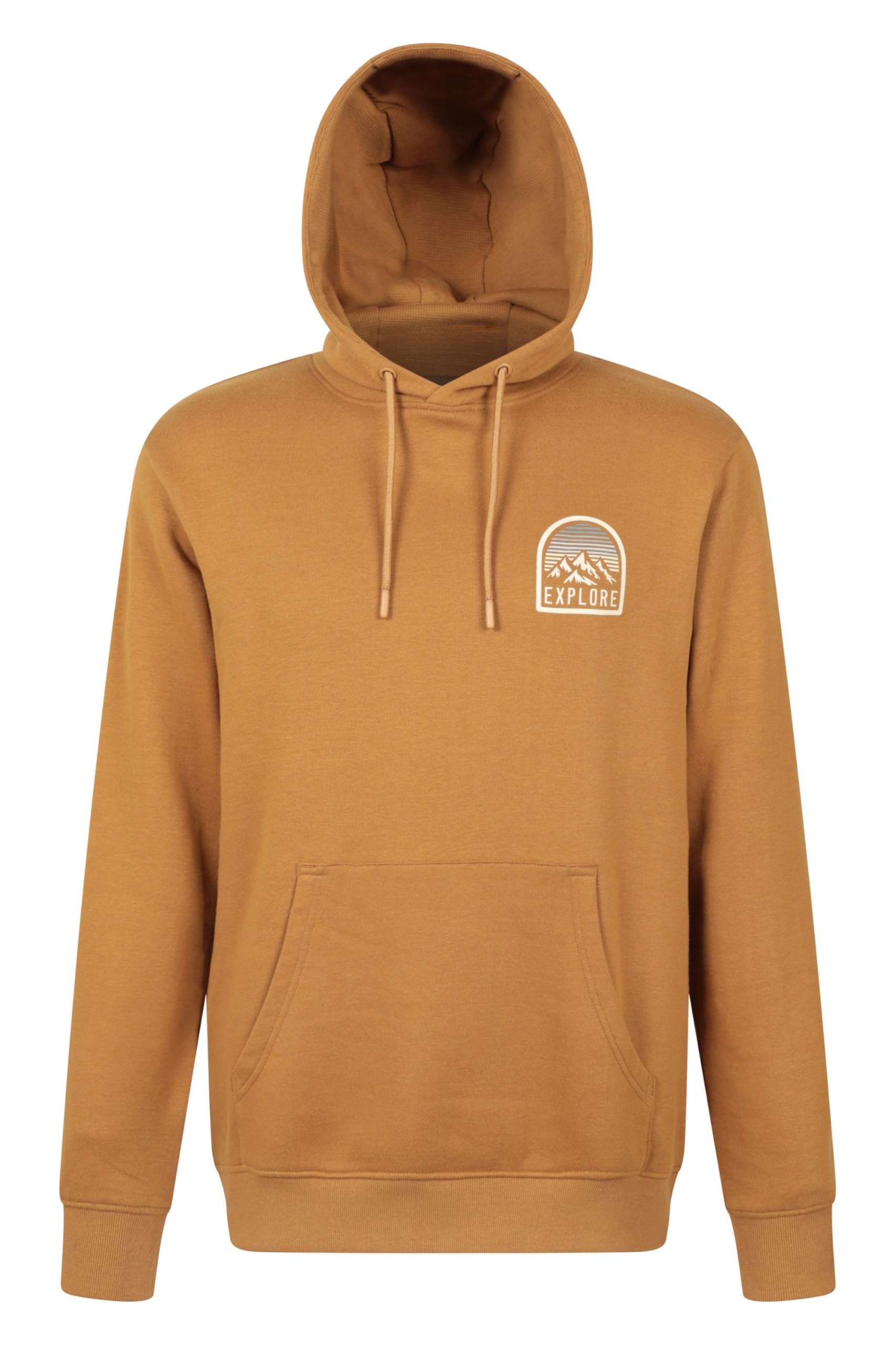 Mountain Warehouse Men's Mustard Circular Sunset Mountain Graphic Hoodie M