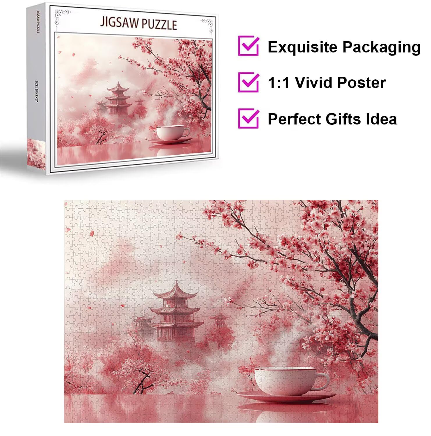 Puzzle 4000 Pezzi Il paesaggio Puzzle Classici per Gioco Familiare, n-361 | Impossibile Puzzles, Intrattenimento Creativo, Rilassamento e Intelligence, Regalo per Amore e Amico, ciliegio in fiori