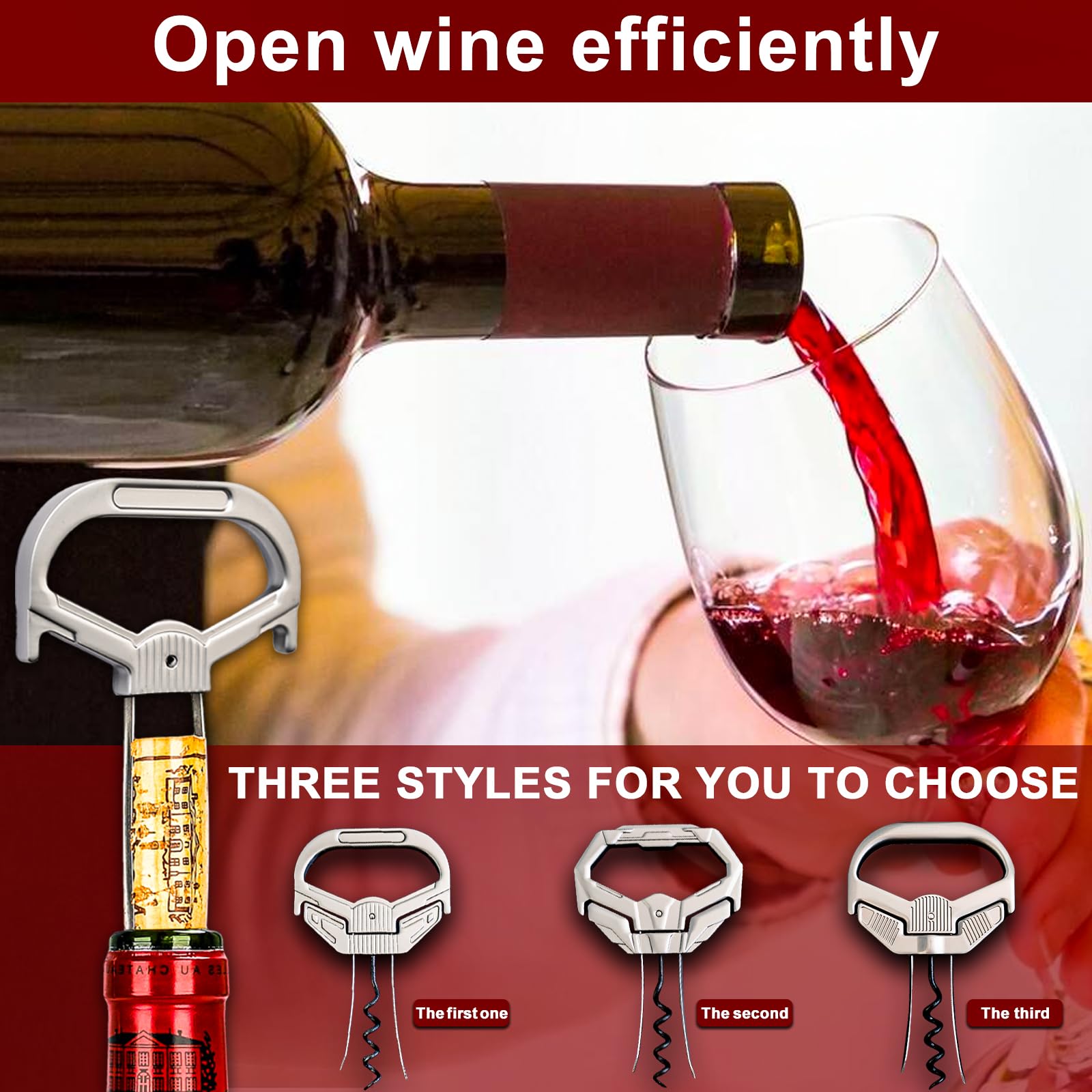 ZONSUSE Ah So Weinöffner für Alter Wein,Korkenzieher für Gereiften Wein,Wein Flaschenöffner für Spröde Korken,Zweizahn Korkenzieher,Weinöffner Geschenk für Weinsammler Weinliebhaber (Glatt)