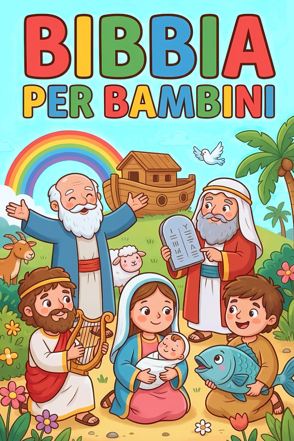 Bibbia per Bambini - Illustrata a colori e Spiegata Semplice: Storie della Bibbia e Attività Interattive con QR Code - Prima Comunione e Catechismo, 6-10 anni