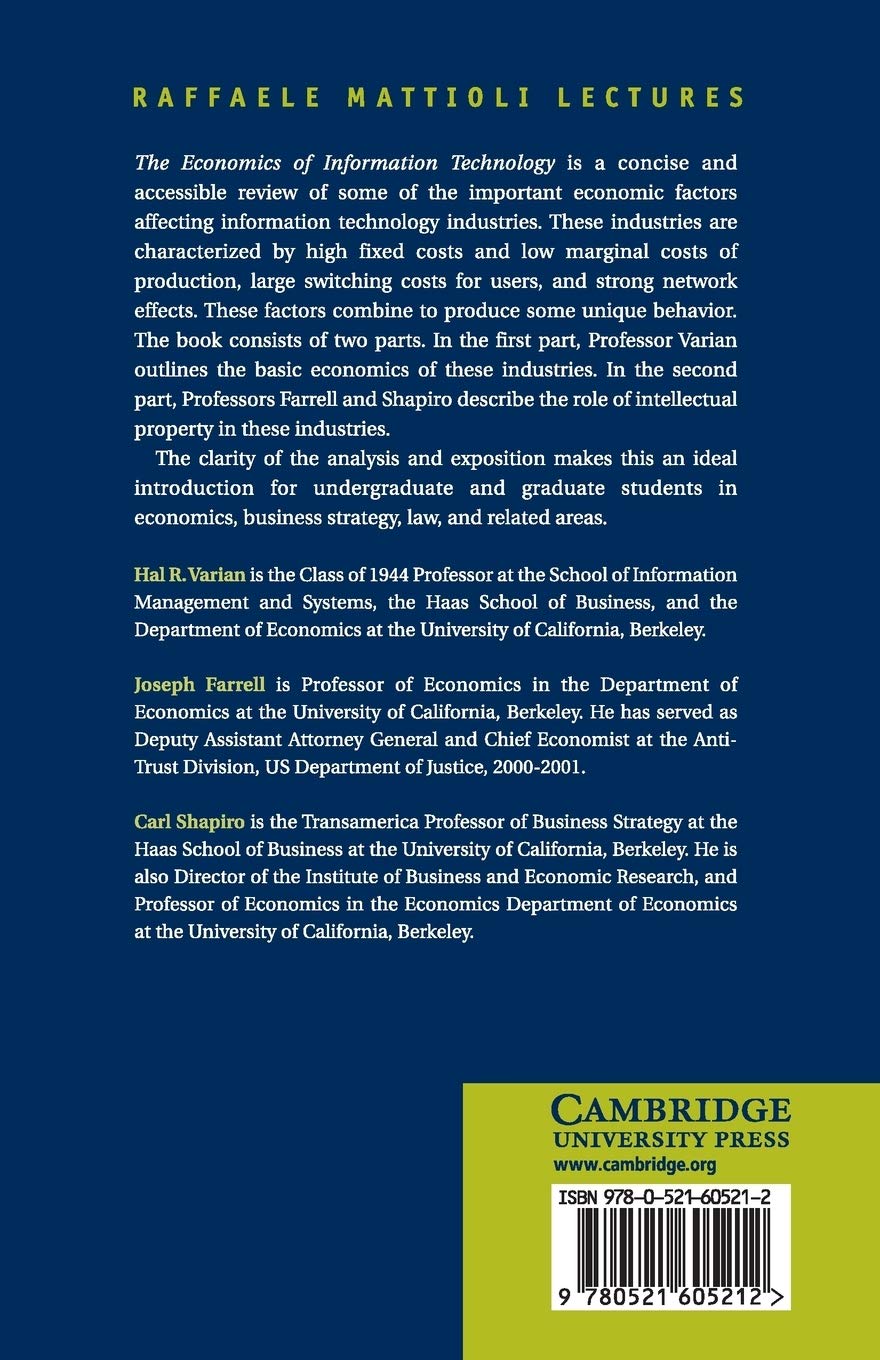 The Economics of Information Technology: An Introduction