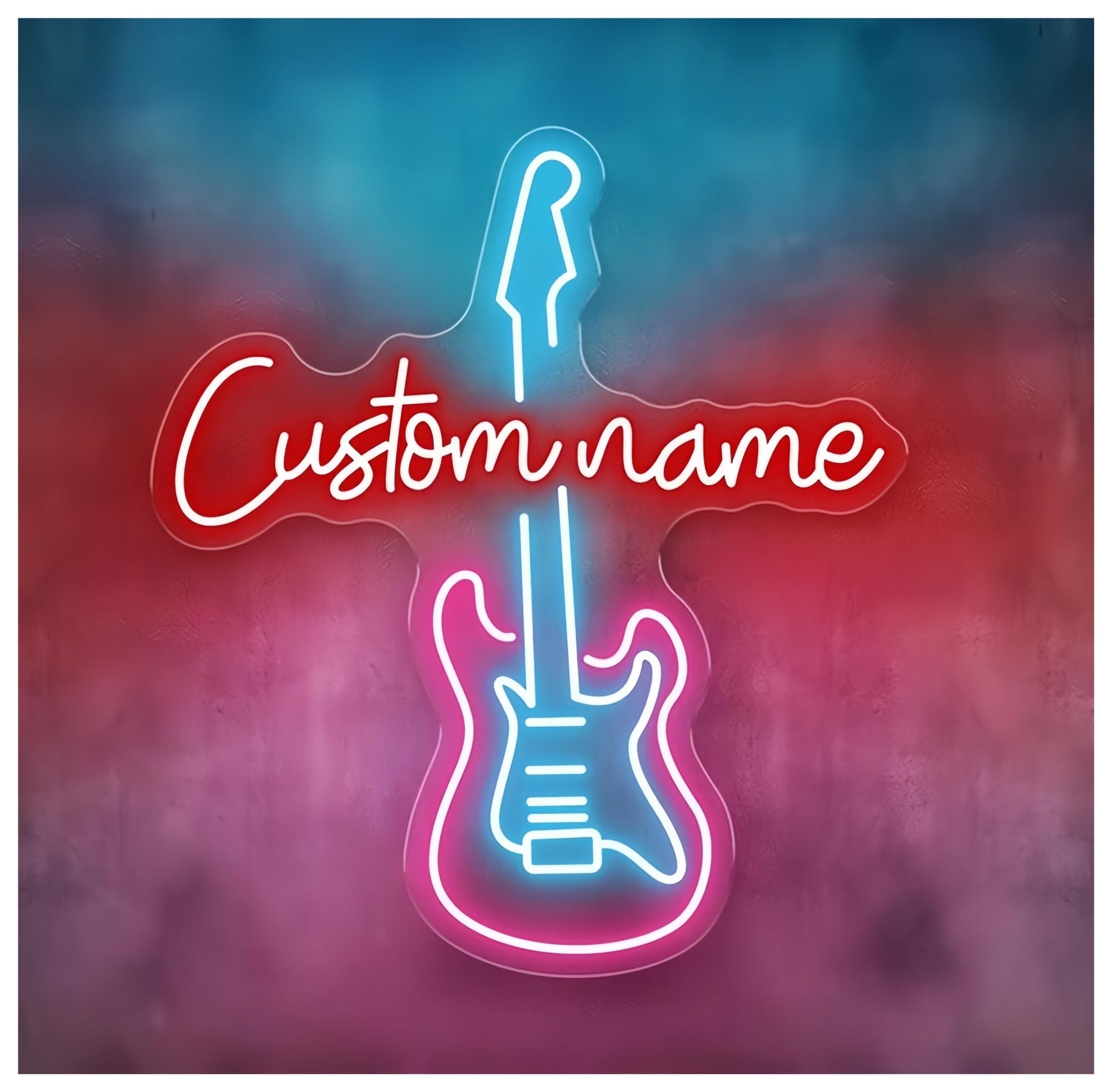 Wiszące neony artystyczne Gitara Neon Znak Elektryczna Gitara Neon Znak Gitara Zespół Pokój Bar Klub Nocny Studio Muzyczne Dekoracja Ścienna 58x28cm