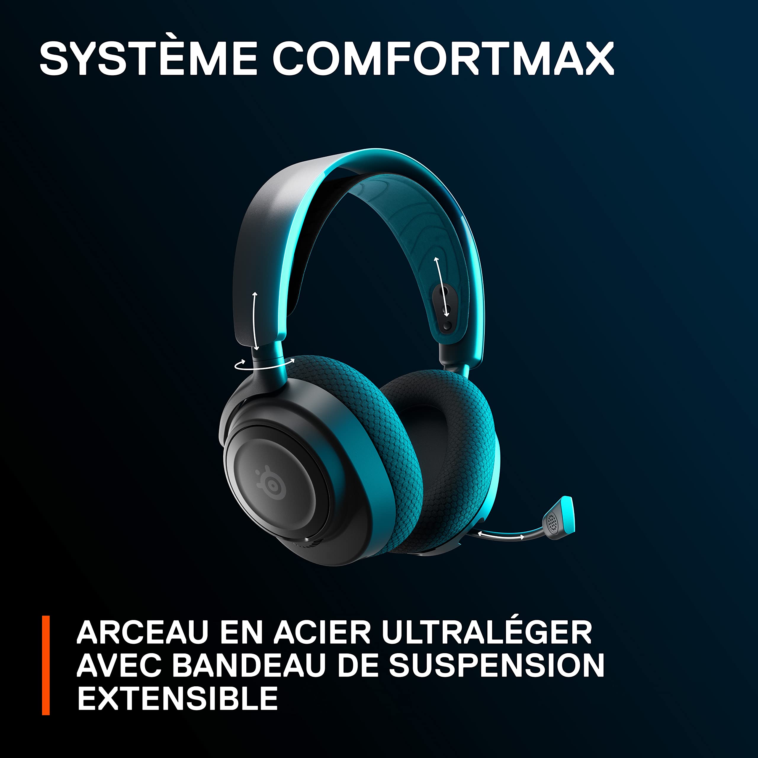 SteelSeries Arctis Nova 7P- Casque Gaming Sans Fil multiplateforme- Haut-parleurs magnétiques en néodyme- Bluetooth et 2.4GHz simultanés - Autonomie 38h- Micro ClearCast Gen2 IA- PS5,PC,Switch,Mobile