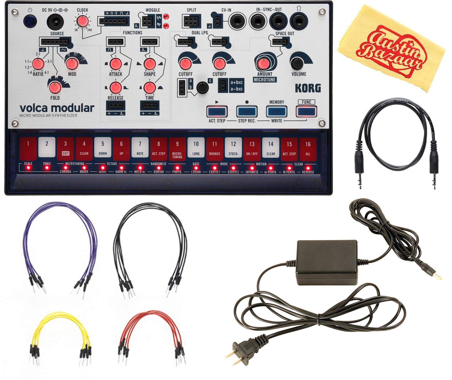 Volca Modular Synthesizer Bundle with Power Supply and Austin