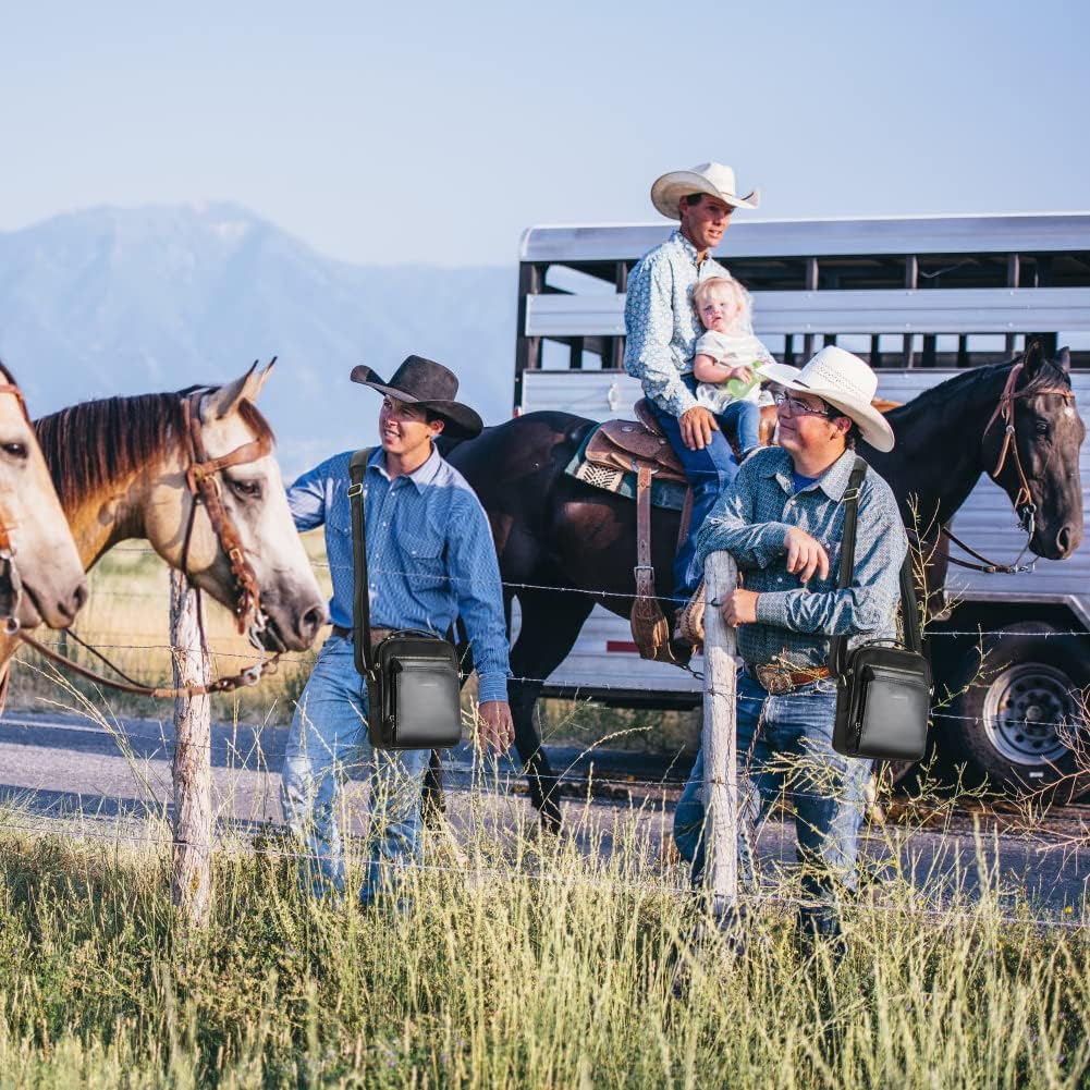 Jack&Chris Leather Messenger Bag for Men, Man Purse Crossbody Bags for Work Business - Image 3