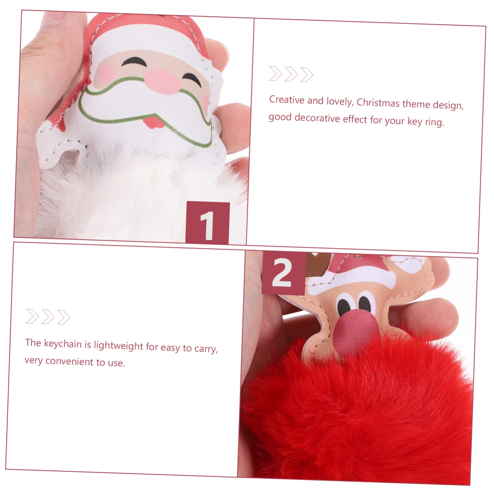 SHERCHPRY 18 Piezas llavero bola de pelo llavero de dibujos animados de navidad de vacaciones presentes originales christmas bag mochila s para niñas alce