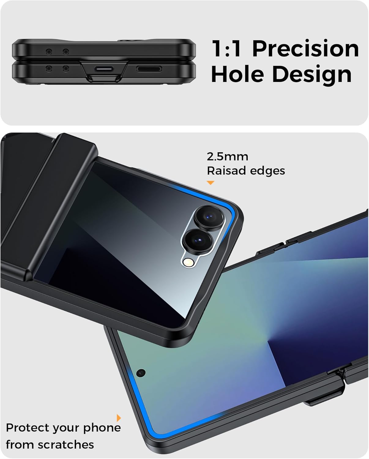 GooseBox for Samsung Galaxy Z Flip 7 Case,Built-in Privacy Screen Protector&Hinge Protection Shockproof All-Inclusive Smartphone Cover for Samsung Galaxy Z Flip 7(Black)