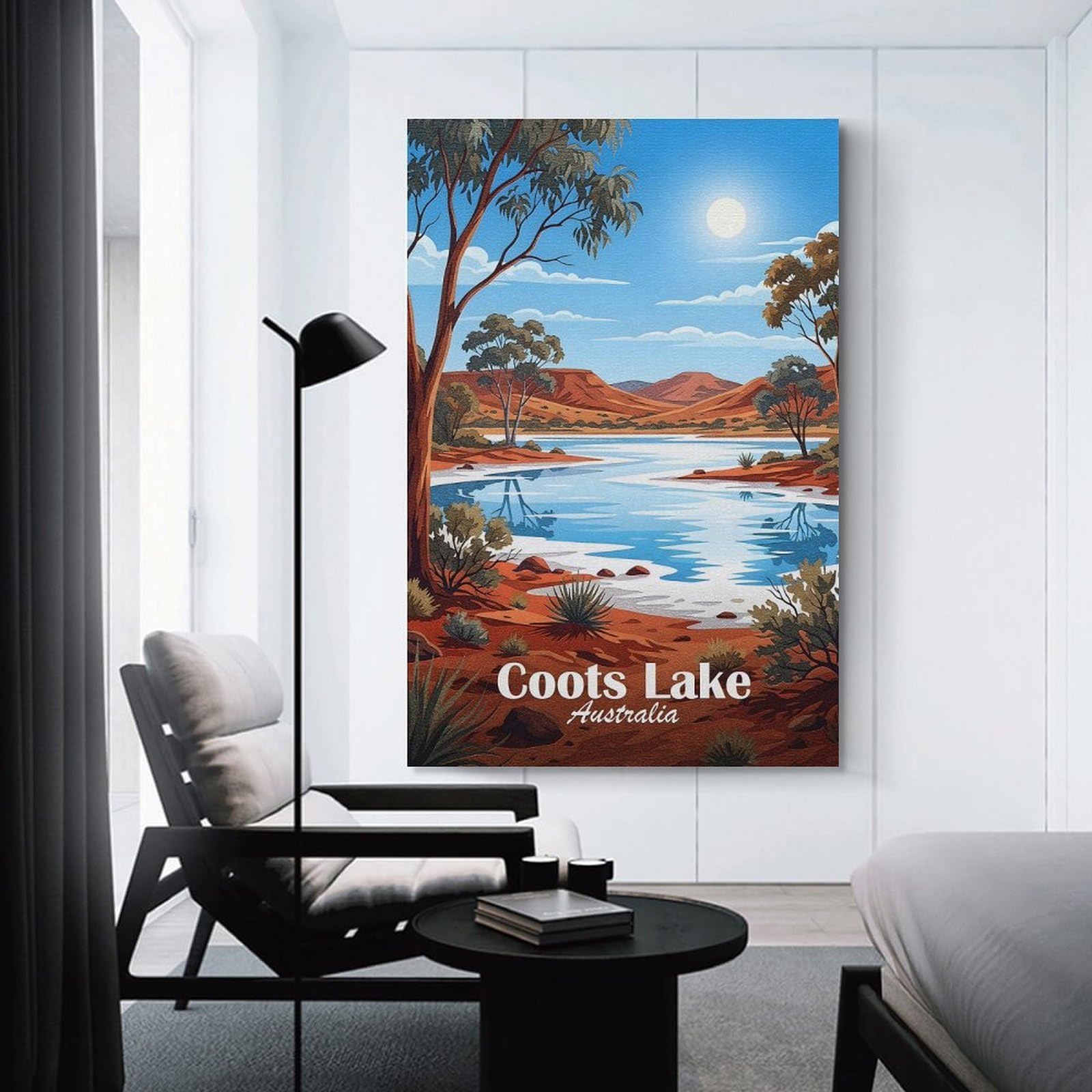 Junmoney Coots Lake Australia Landscape Art Hanging Wall Art 20x30inch(50x75cm), for Bedroom Walls, Guest Spaces Or Lounges, An Easy Wall Refresh for Bedrooms