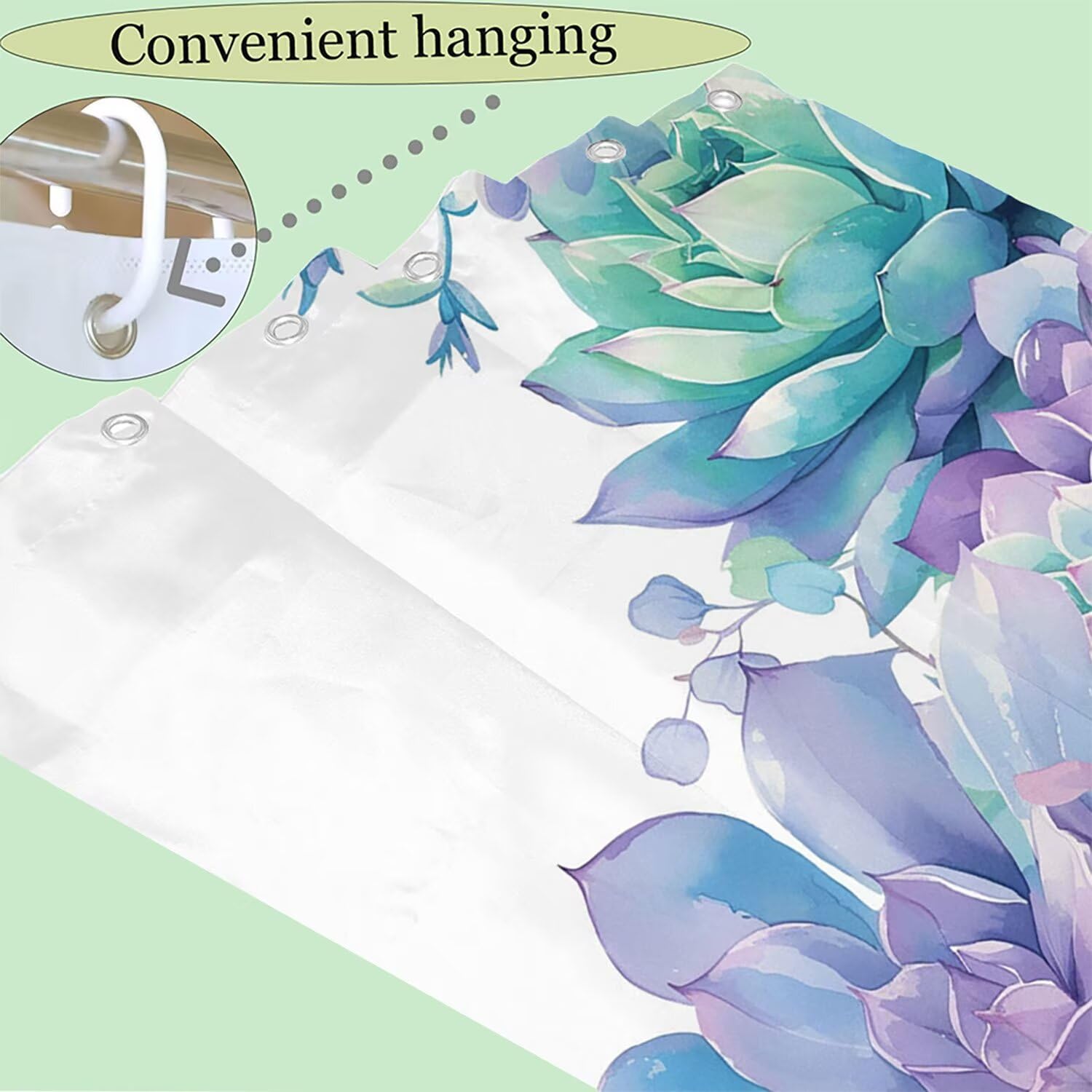 Abstrakt Duschvorhang 160 x 200 cm, Duschvorhang Kaktus Muster mit 12 Duschvorhangringe, Waschbar Polyester Stoff Wasserdicht und Trocknet Schnell Badevorhang Badewanne, Geschenke für Frauen G-142