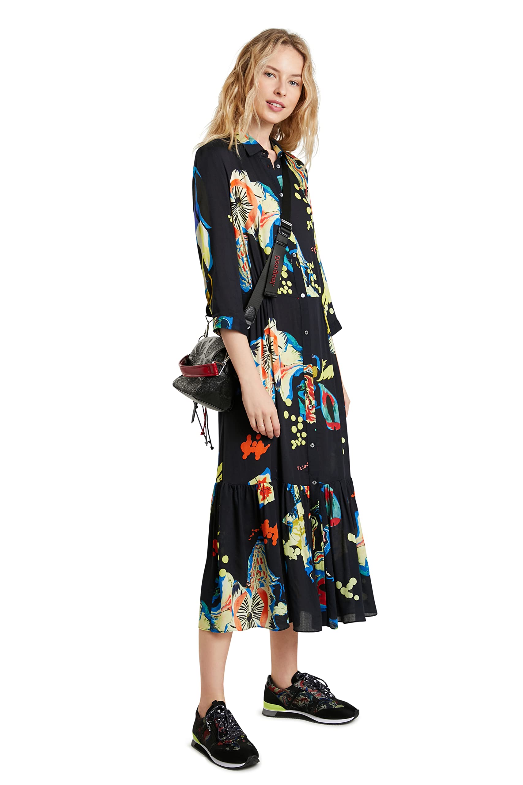 Desigual Women's Vest_BRUSELAS Casual Dress, Black, M