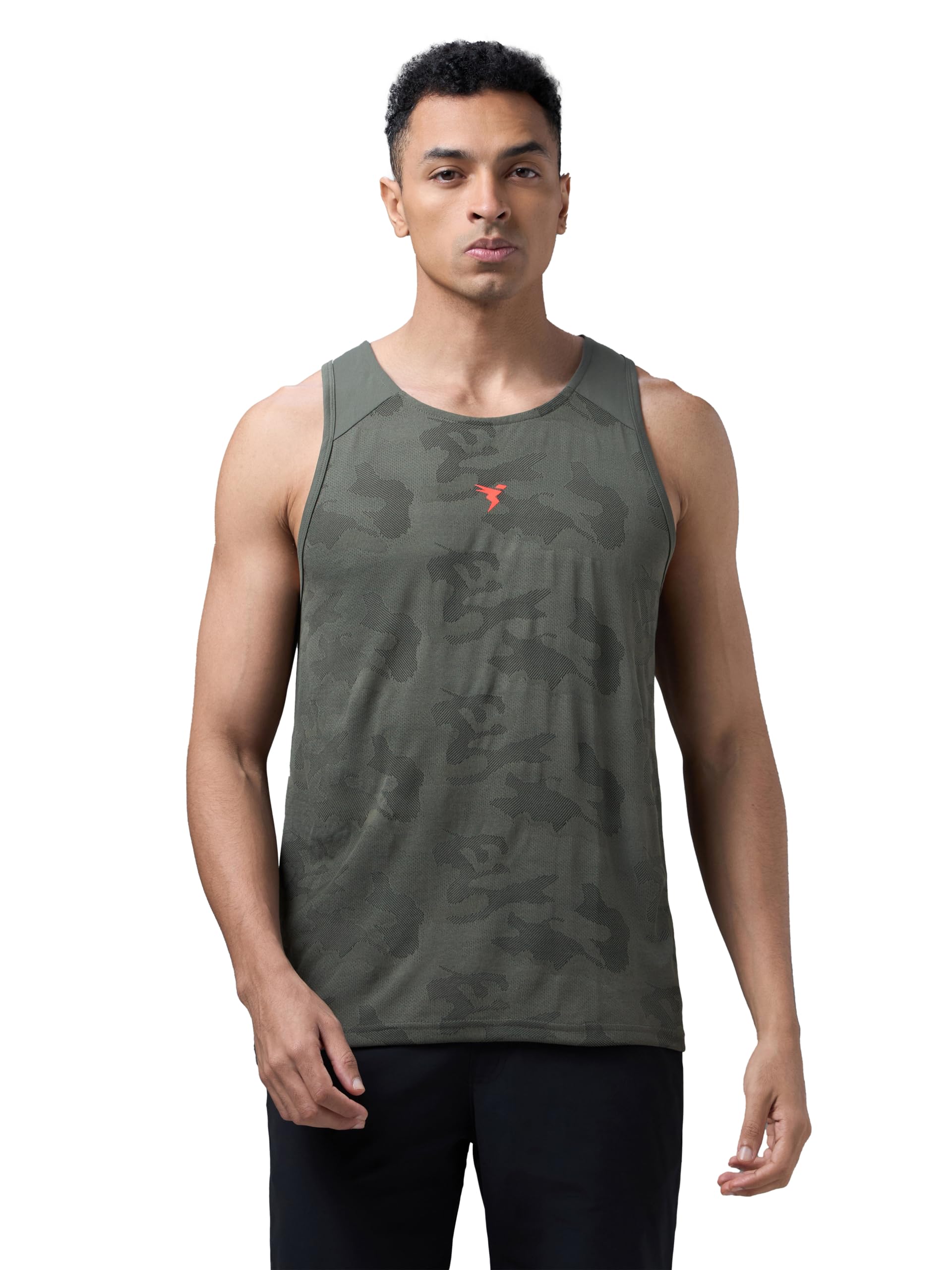 TECHNOSPORT Mens Crew Neck Gym Vest