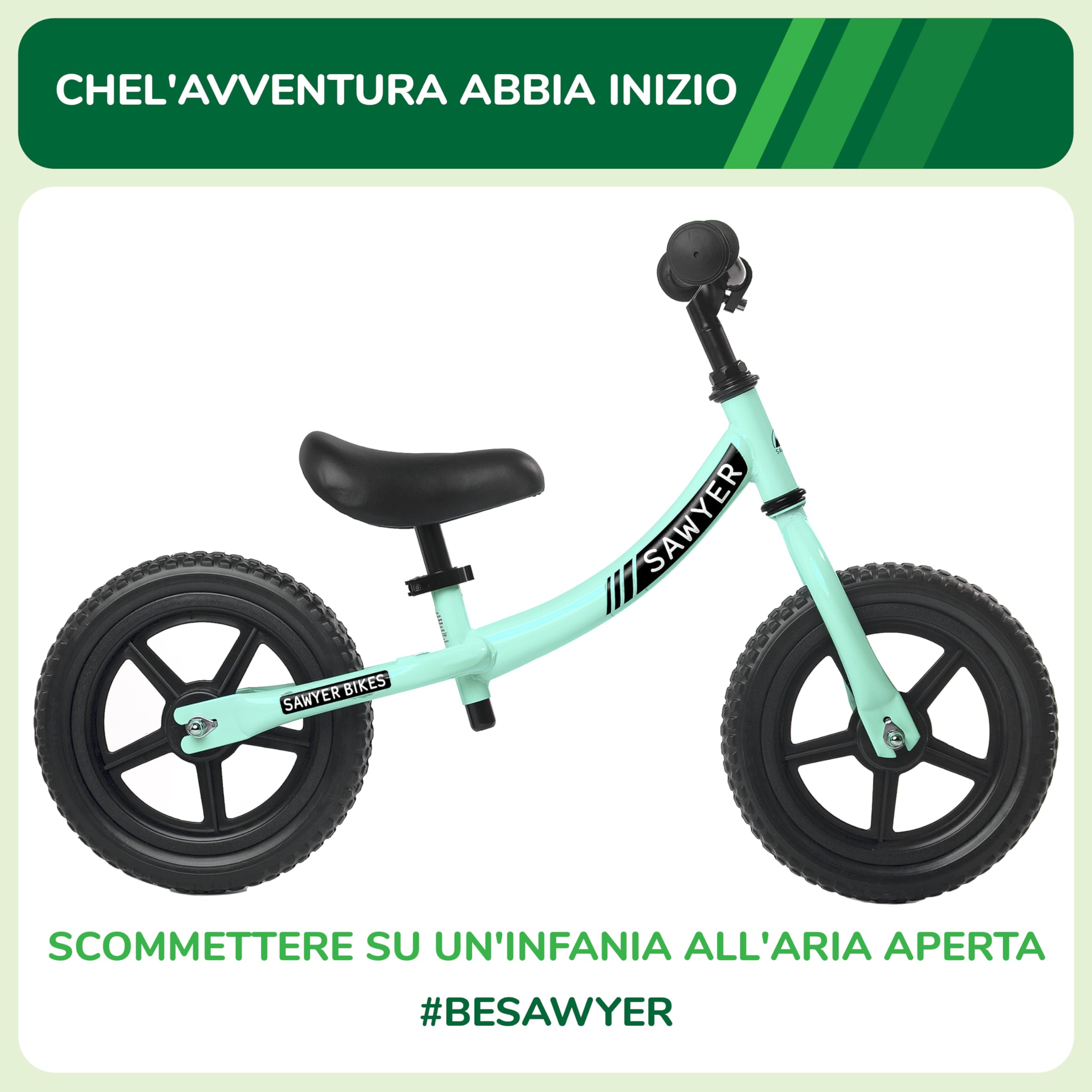 Sawyer Bikes - Biciclette Senza Pedali Ultraleggera – Bambini 2, 3, 4 e 5