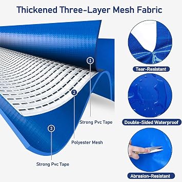 Aquarium Pool Multifunctional Tear Resistant PVC Canvas Pond with Drainage Valve Temporary Reservoir for Saltwater Fish Tarpaulin Reservoir Pool, 03, 100*100*50cm