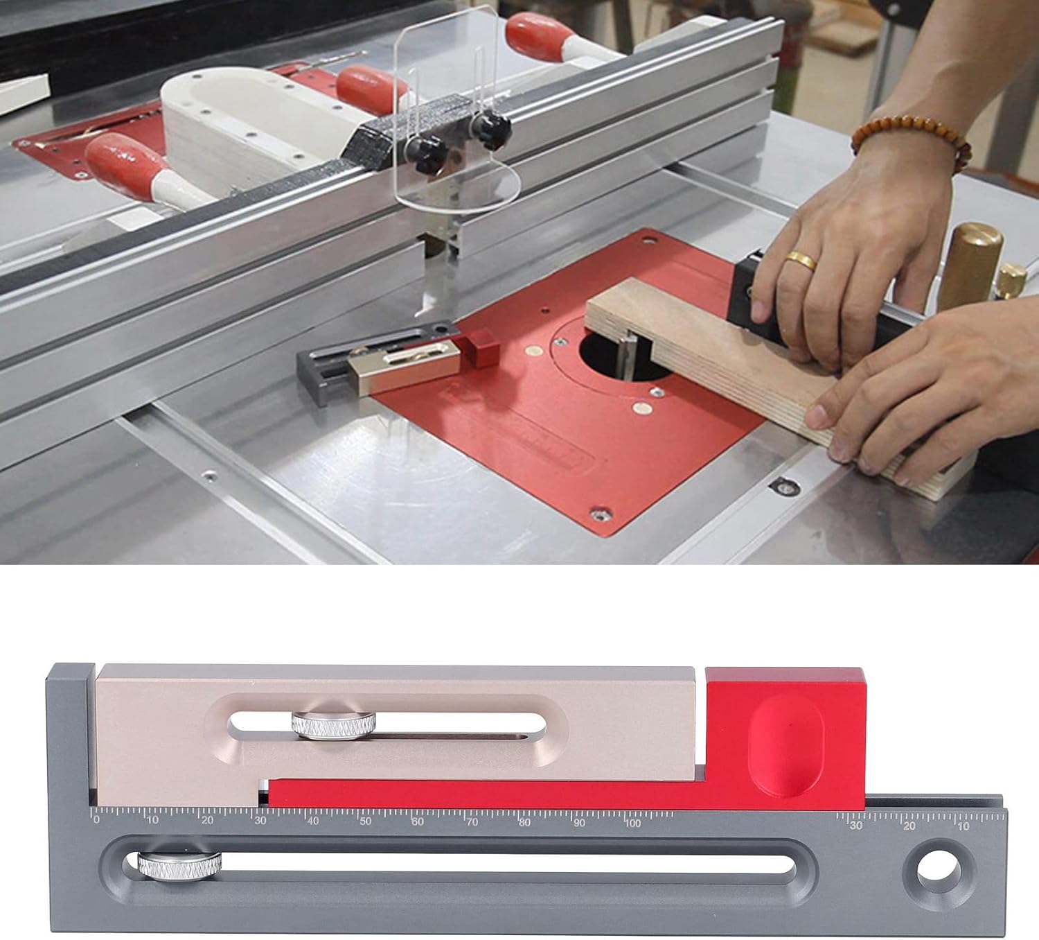 Saw Slot Adjuster Table Saw Regulator Tool Multifunctional Woodworking Length Compensation Strong Magnet High Accuracy for Woodworking Enthusiasts Designers Engineers Aluminum