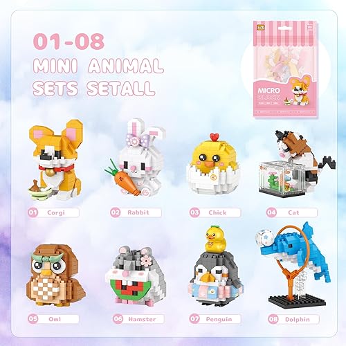 Miniatura 2 de Mini juguetes de construcción de conejo, bloques de construcción de animales lindos, juguete creativo para niños y niñas mayores de 6 años