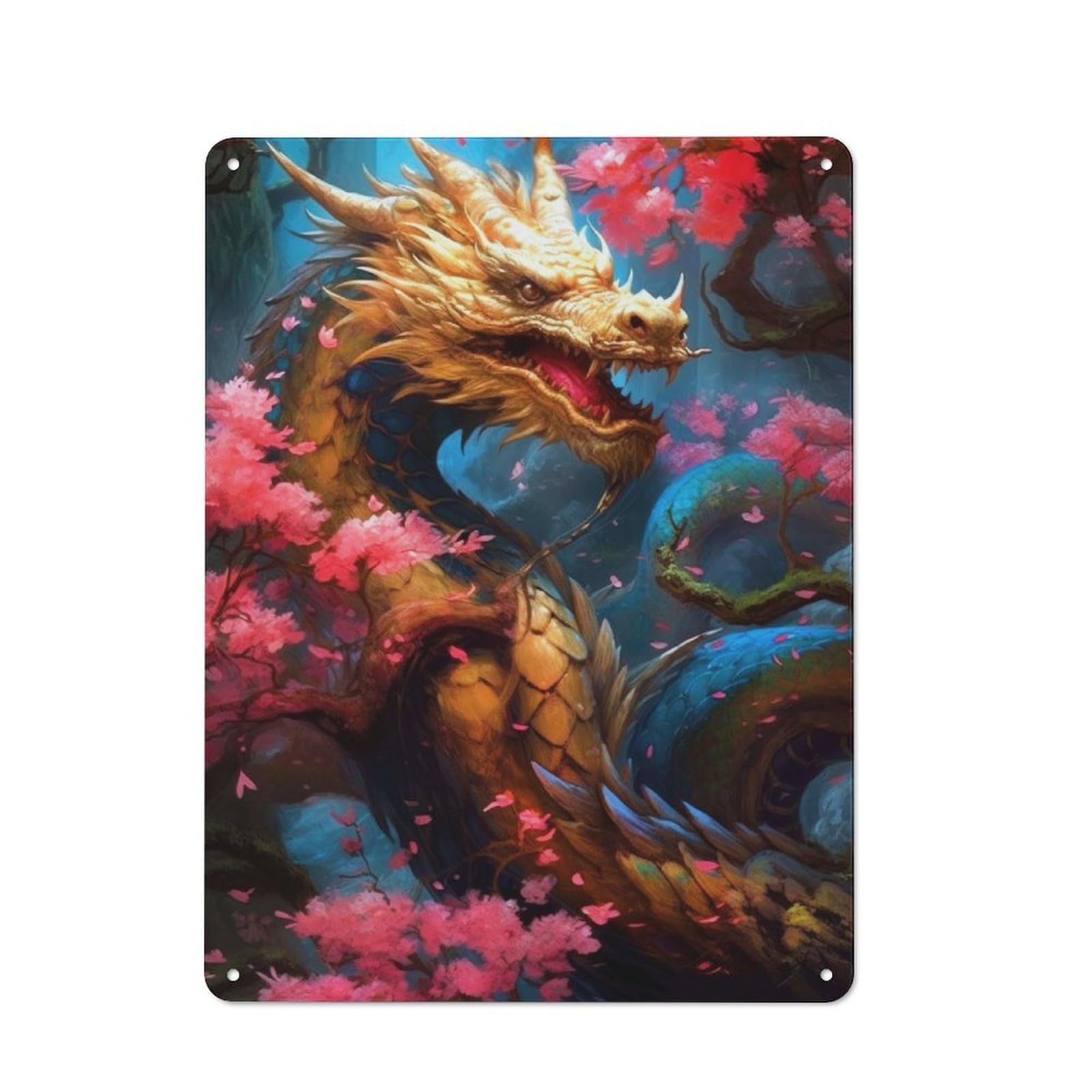 Crescendo Dragon Metal Wall Sign 40x30cm, Nostalgic Classic Pub Decor for Pub, Home Bar, Shed Or Man Cave