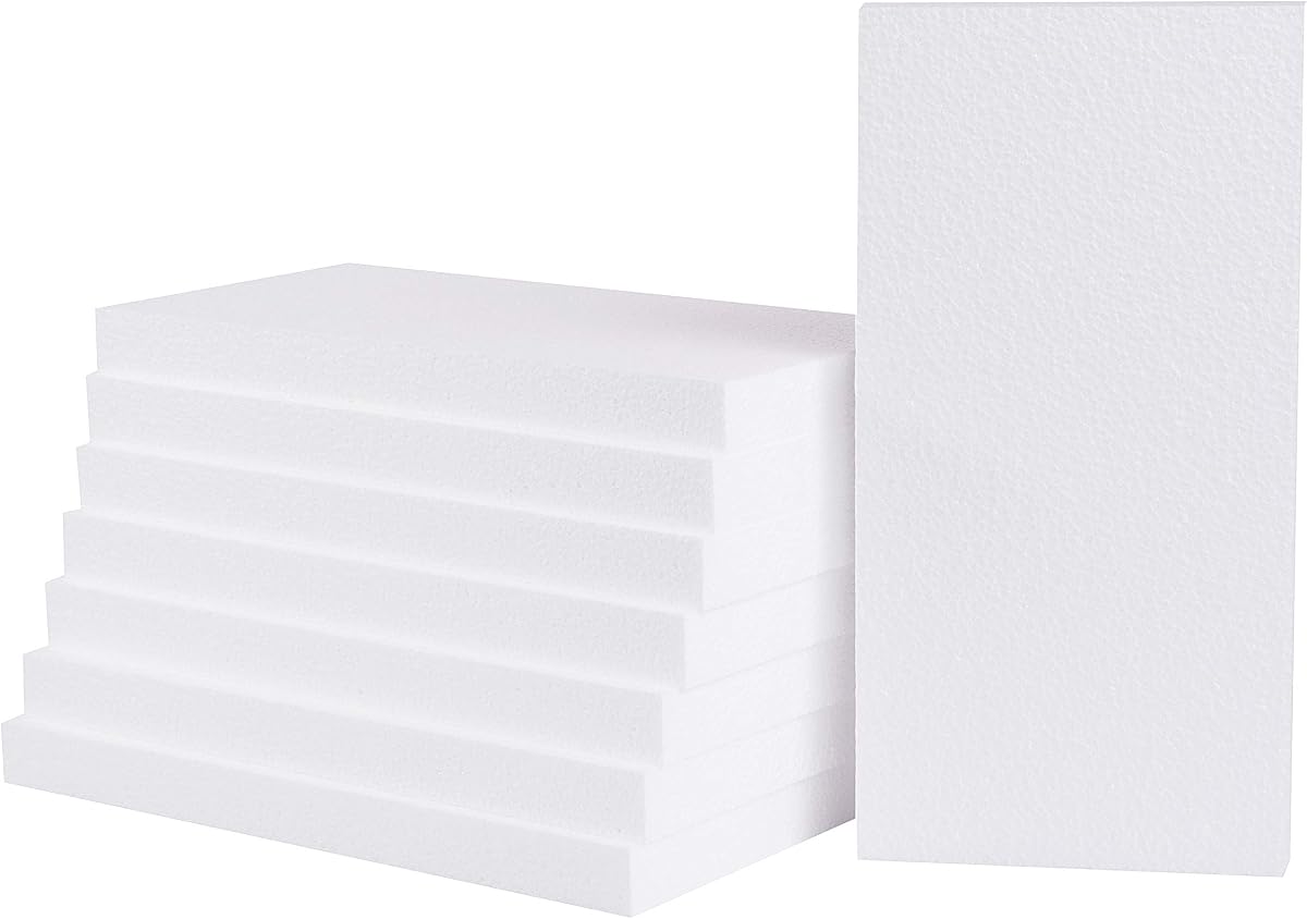Silverlake 6x12x1 Craft Foam Boards for Styrofoam Sheet Projects (8-Pack)