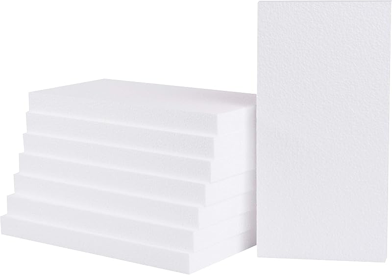 Silverlake 6x12x1 Craft Foam Boards for Styrofoam Sheet Projects (8-Pack)
