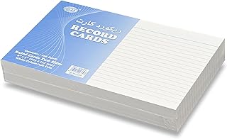 FIS® Ruled Record Cards or Index Cards, Size:8"x5" Inches (203x127mm), Two Sides Single Ruled, 240gsm, 100 Sheets Per Packet, 1 Packet, White Color-FSIC85