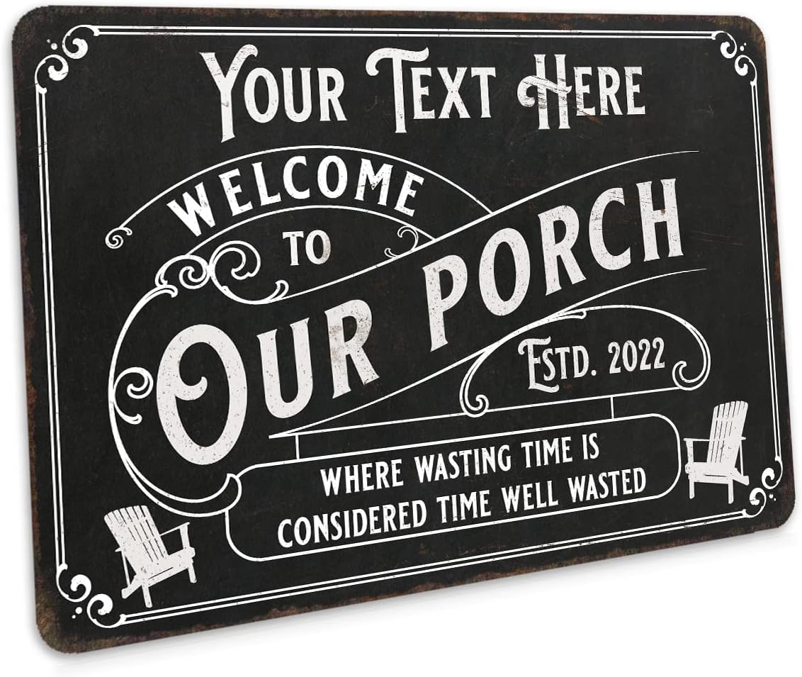 Personalized Porch Sign Welcome to Our Porch Sign Custom Family Name Patio Décor Deck Backyard Signs 8x12 208120111001