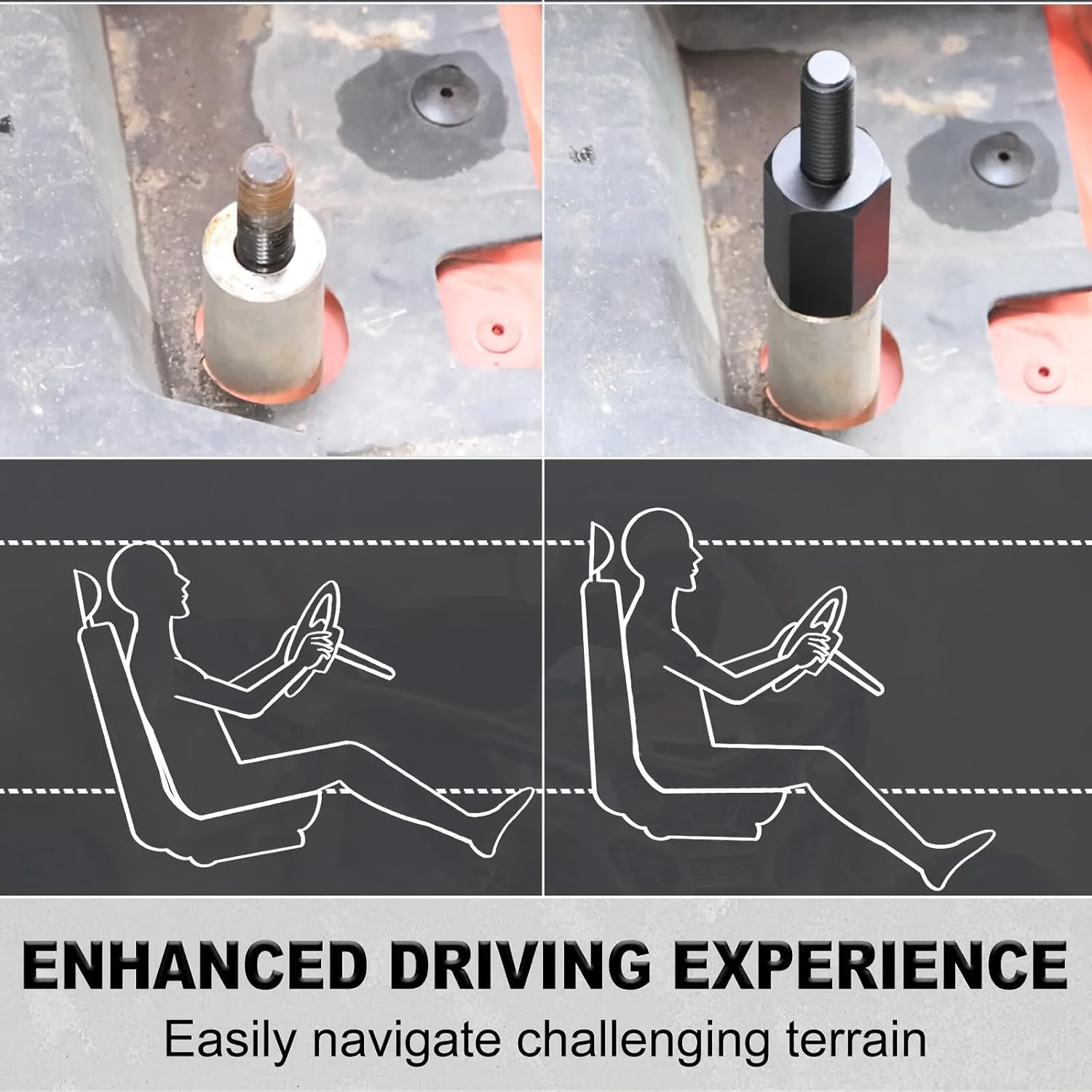 4PCS Seat Risers Seat Lift Mount Kit Compatible with Can Am Maverick X3 All Years, Lift Up UTV Seat to 0.5'' 1.5'' 2'' Adjustable with 4 Extra Spacers