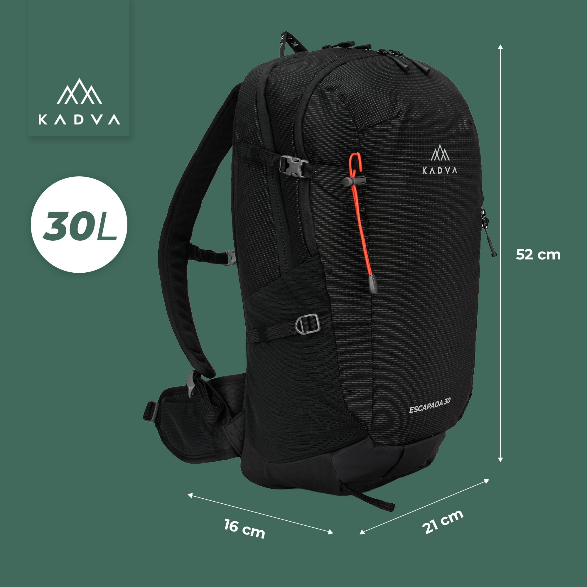 KADVA Escapada Zaino da trekking per attività Unisex - Adulto