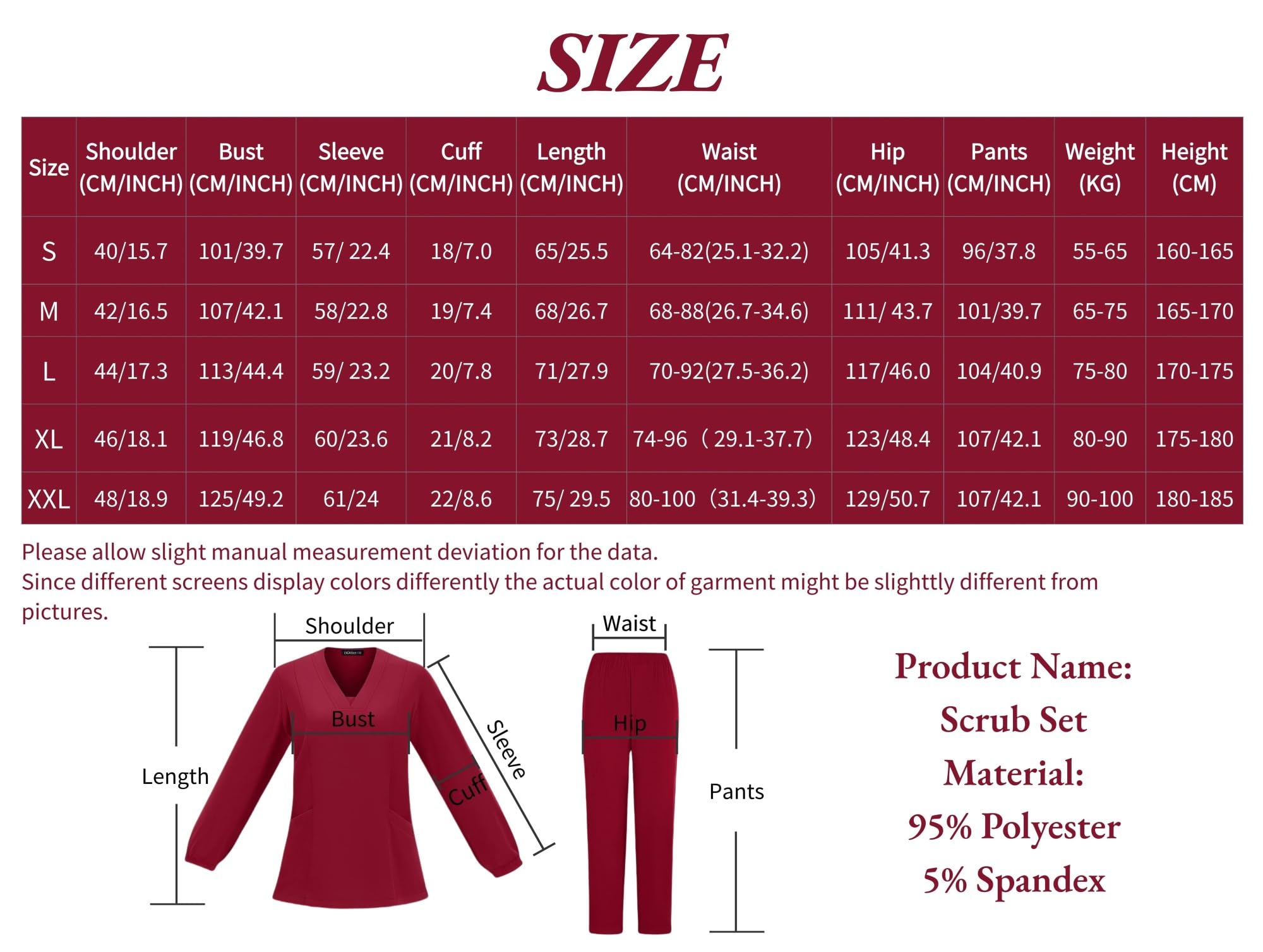 Uniforme Da Infermiera Camice da chirurgo, pantaloni, scollo a V, uniforme chirurgica, maniche lunghe, tuta, toelettatura animali, set di camice infermiera