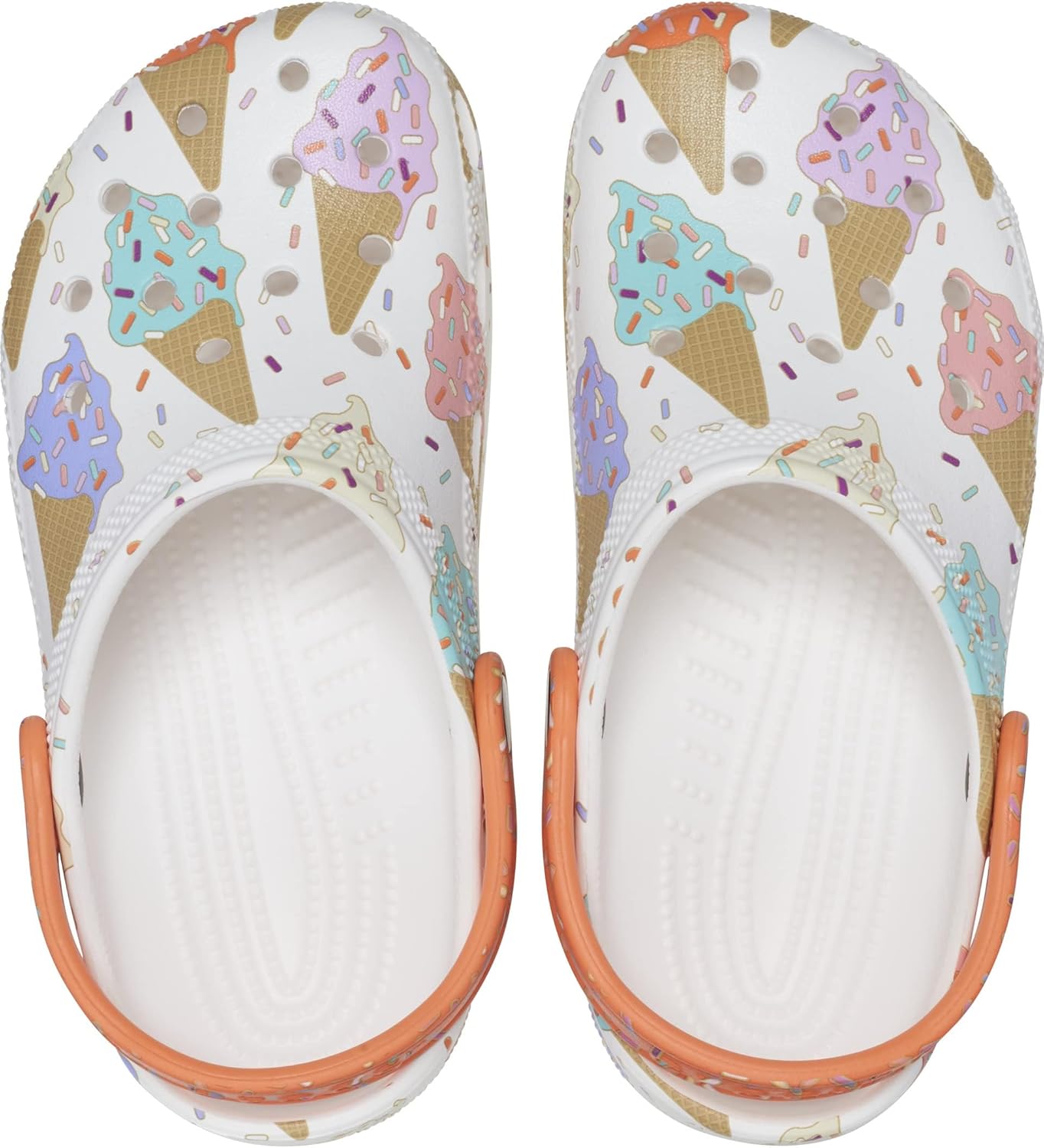 Crocs Unisex-Child Classic Seasonal Print Clogs, White/Multi, 4 Toddler