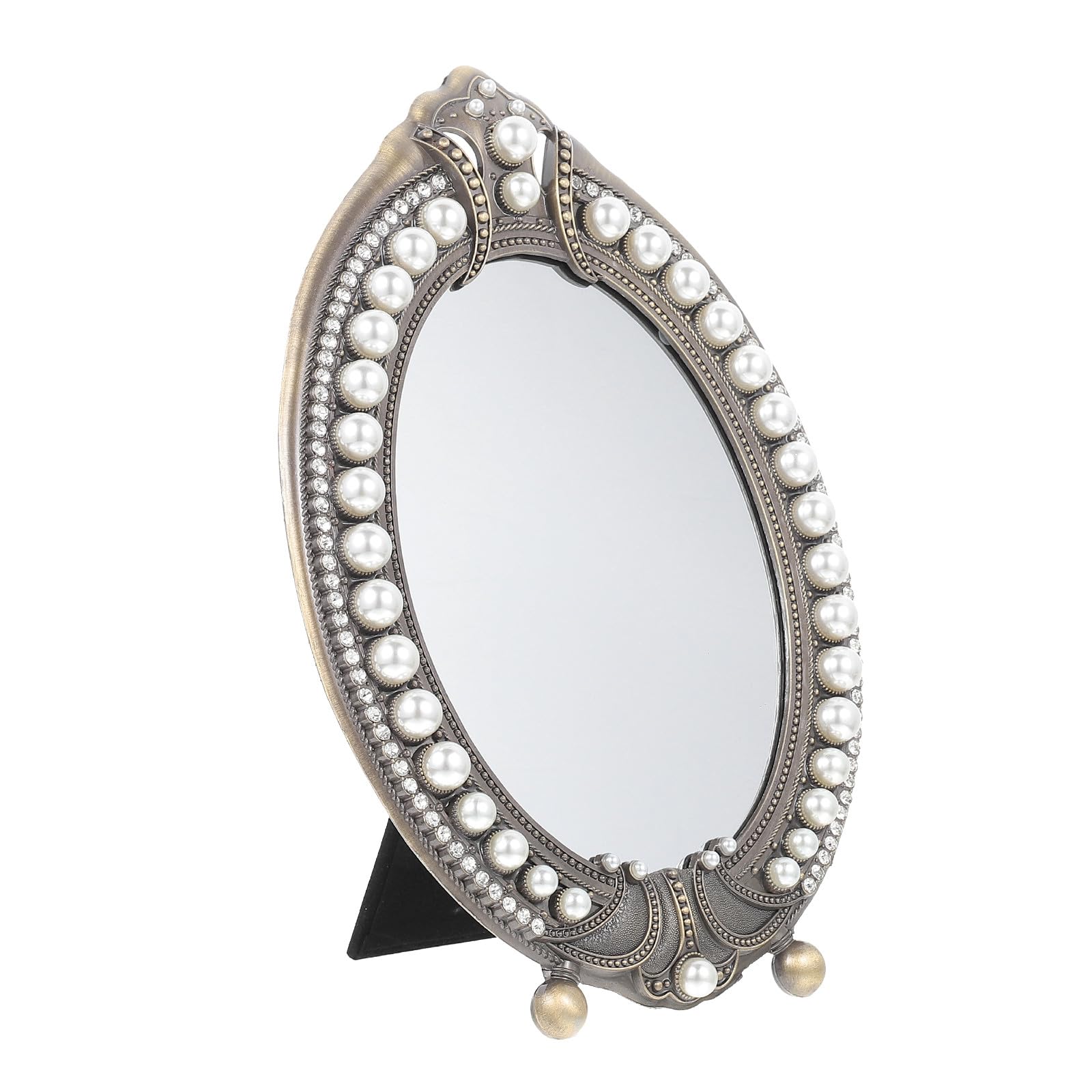 Miroir de maquillage vintage Hohopeti sur pied en zinc HD
