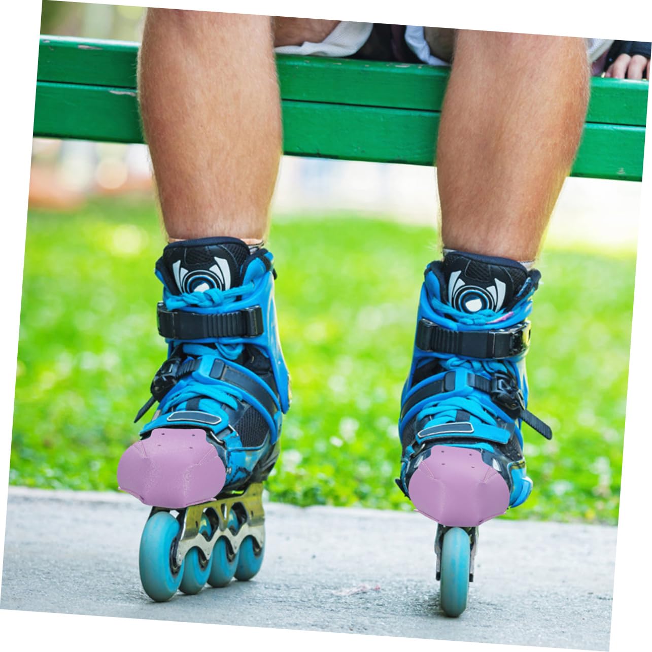 HEMOTON 4 Sätze Skate-Stiefel Zehe Schlittschuh-stiefelüberzüge Kappen Pads Schutzausrüstung Zum Skaten Schutzausrüstung Für Rollschuhlaufen Leder Violett 2 Paare * 4